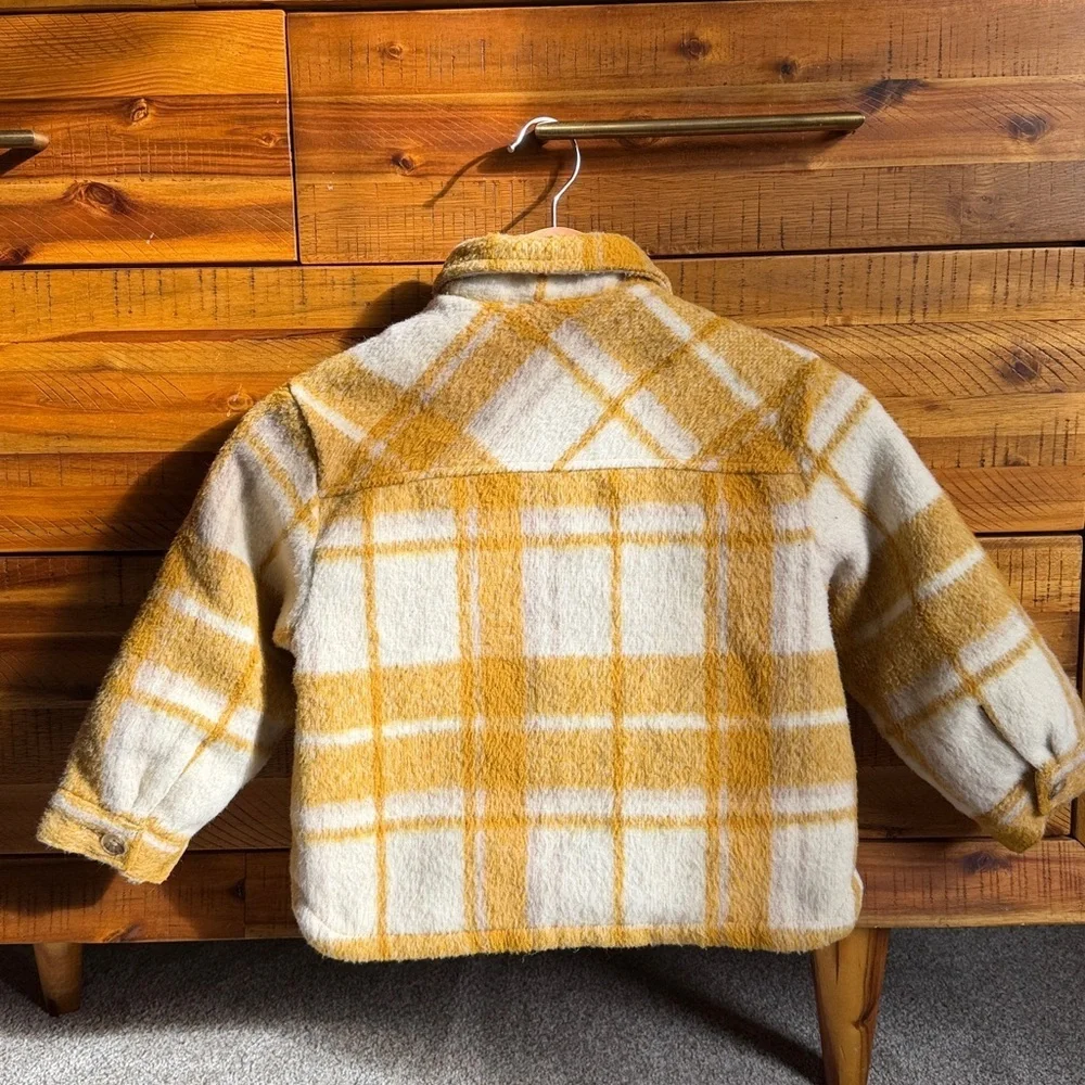 Zara Kids Plaid Yellow and White Kids Jacket